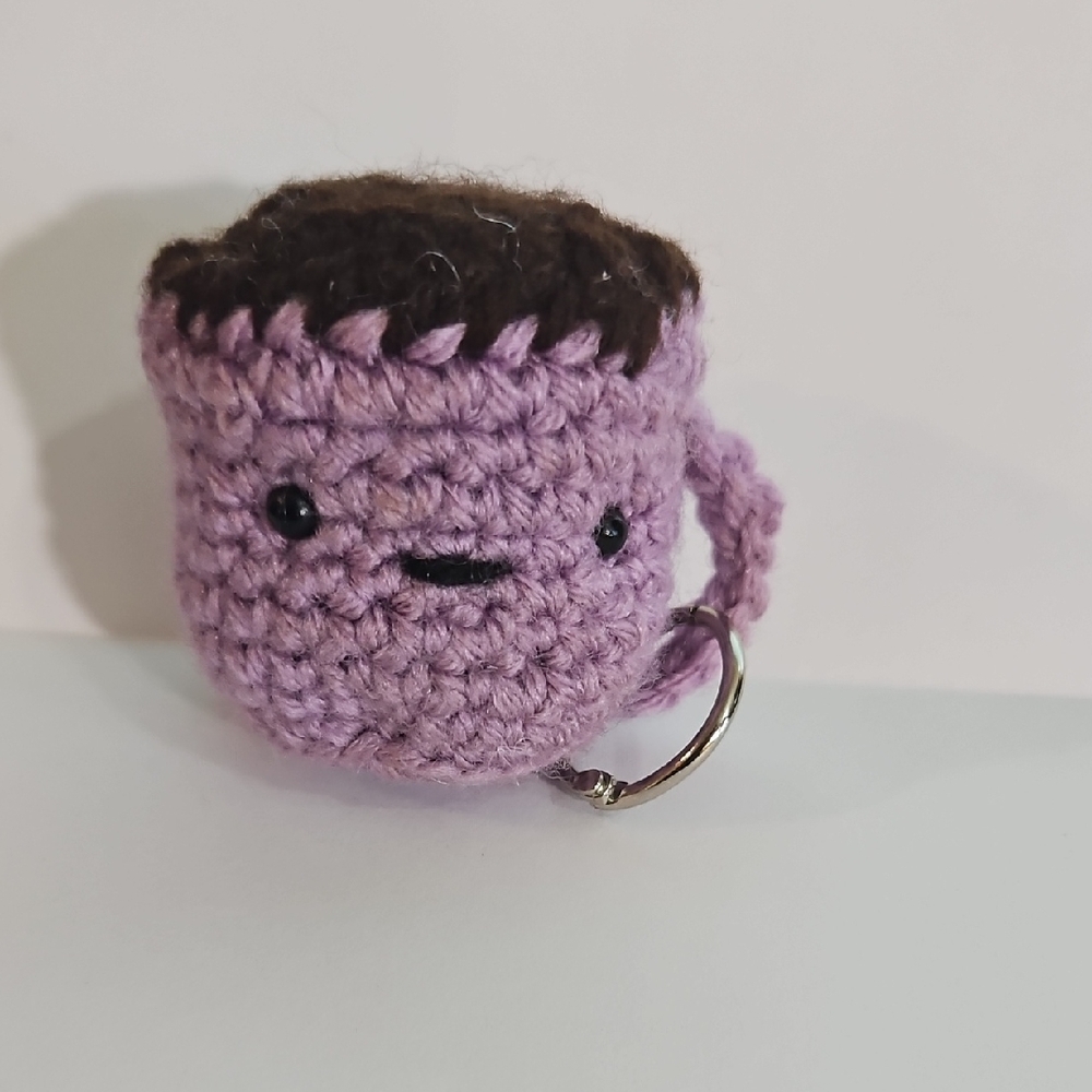 Purple Crochet Keychain